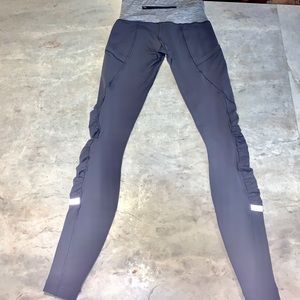 Lululemon Gray Ruched Reflective Pocket Tights 2